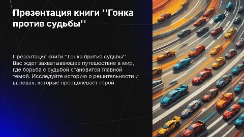 Презентация книги "гонка против судьбы"