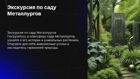 Экскурсия по саду Металлургов