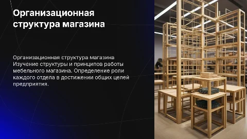 Изучение организационной структуры мебельного магазина
