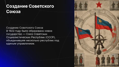 Презентация об образовании СССР с белым фоном и картинками