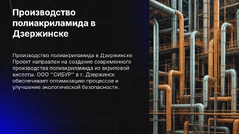 Проект организации производства полиакриламида в Дзержинске