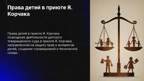 Права детей в приюте Я. Корчака и детский суд