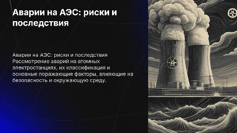 Аварии на АЭС, их категорирование и поражающие факторы