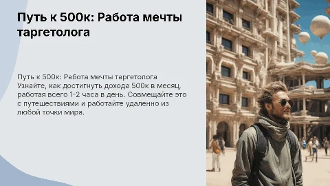 Как таргетологу выйти на 500к в месяц и работать 1-2 часа