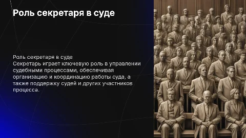 секретарь в структуре управление в суде