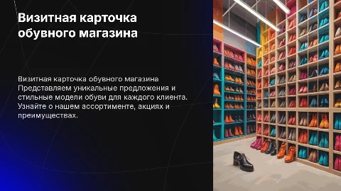 визитка для обувного магазина