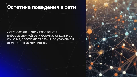 Эстетические нормы поведения в информационной сети