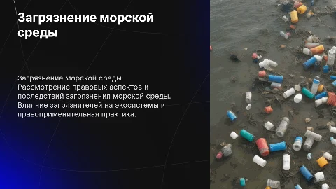 Загрязнение морской среды: экологическое право и правоохранение