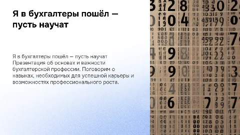 Я в бухгалтеры пошёл пусть научат