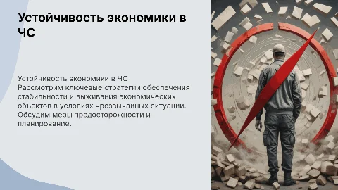 Обеспечение устойчивости объектов экономики в условиях ЧС