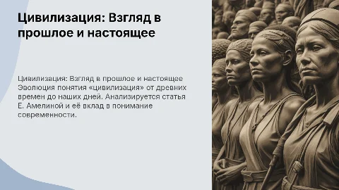 Цивилизация: Взгляд в прошлое и настоящее