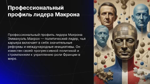 Professional profile of a politicial leader Macron