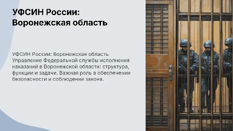 Характеристика УФСИН России по Воронежской области