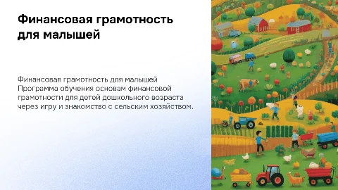 Финансовая грамотность для детей дошкольного возраста