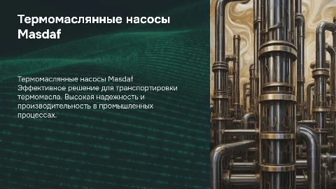 Термомаслянные насосы компании Masdaf