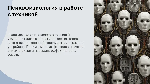 Психофизиологические факторы в эксплуатации изделий