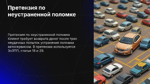 Претензия по ЗоЗПП: возврат денег от автосервиса