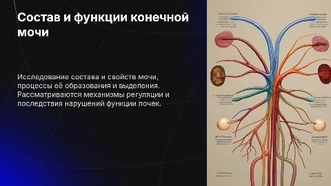 Презентация: Состав и свойства конечной мочи: процессы мочевыделения