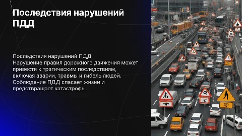 Трагические последствия нарушений правил дорожного движения