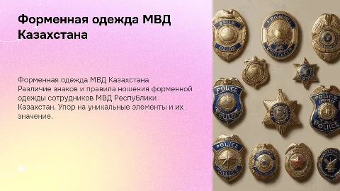 Знаки различия и правила ношения формы МВД Казахстана