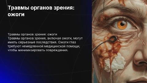 Травмы органов зрения: ожоги и их лечение