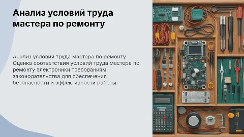 Анализ условий труда мастера по ремонту электроники
