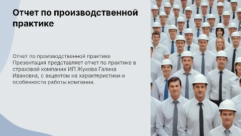 Отчет по производственной практике в страховой компании