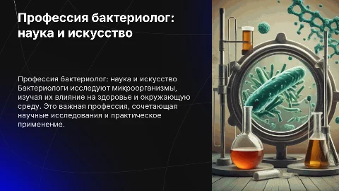 Профессия бактериолог