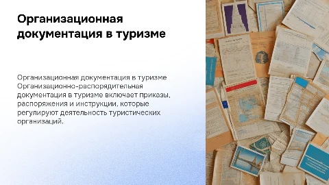 Виды организационно-распорядительной документации в туризме