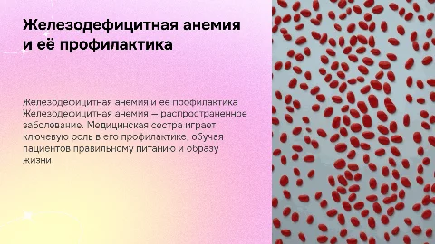 Железодефицитная анемия: роль медицинской сестры в профилактике