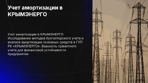 Бухгалтерский учет и анализ амортизации в КРЫМЭНЕРГО