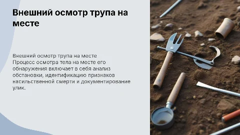 Наружный осмотр трупа на месте его обнаружения