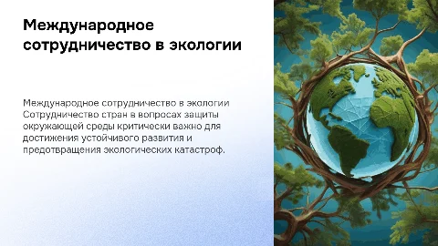международное сотрудничество по вопросам охрана окружающей среды