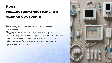 Деятельность медицинской сестры-анестезиста при оценке состояния