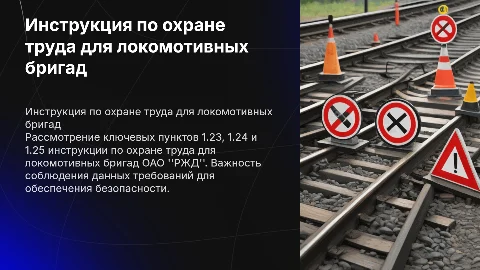 Инструкция по охране труда для локомотивных бригад ОАО "РЖД"