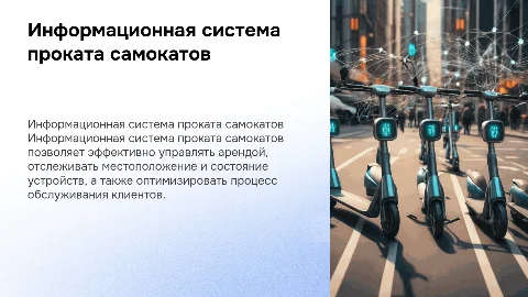 информационная систем проката самокатов