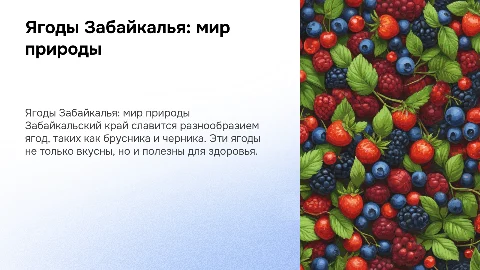 Ягоды забайкальского края. Для учеников 3 класса