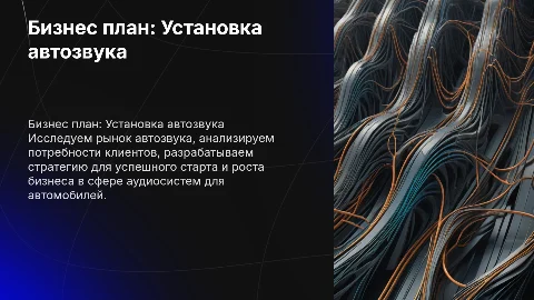 бизнес план на тему «установка автозвука»
