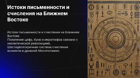 Появление цифр и букв на Ближнем Востоке: связь с неолитом