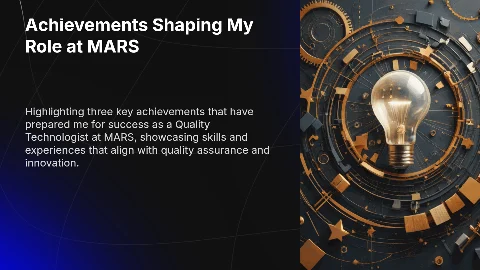 Презентация: Three Achievements I'm Proud Of as Quality Technologist