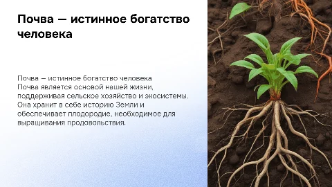 Почва-как истинное богатство человека