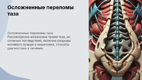 Осложненные переломы таза и разрывы мочевого пузыря