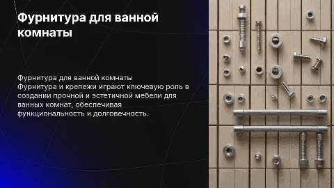 Фурнитура и крепеж для мебели в ванной комнате