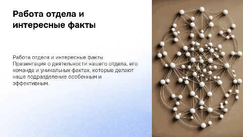 Презентация о работе отдела и команде: интересные факты
