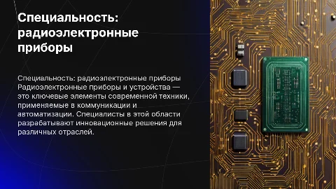 Специальность радиоэлектронные приборы и устройства