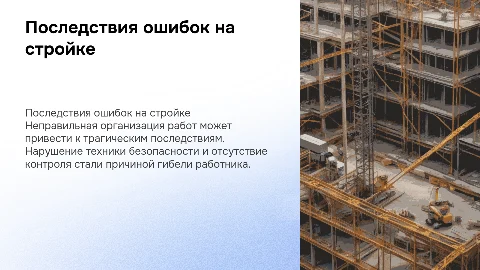 Неправильная организация работ на строительной площадке