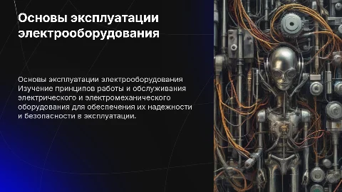 Основы эксплуатации и обслуживания электрического оборудования