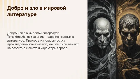 Тема добро и зло в литературе