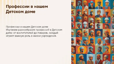 «Сколько профессий в нашем Детском доме?»