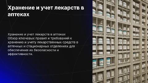 Правила хранения и учета лекарственных средств в аптеках